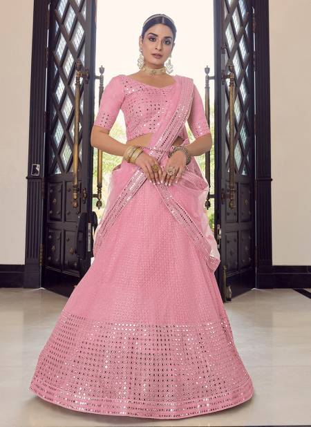 Pink ARYA 25 New Wedding Wear Organza Heavy Latest Bridal Lehenga Choli Collection 9719